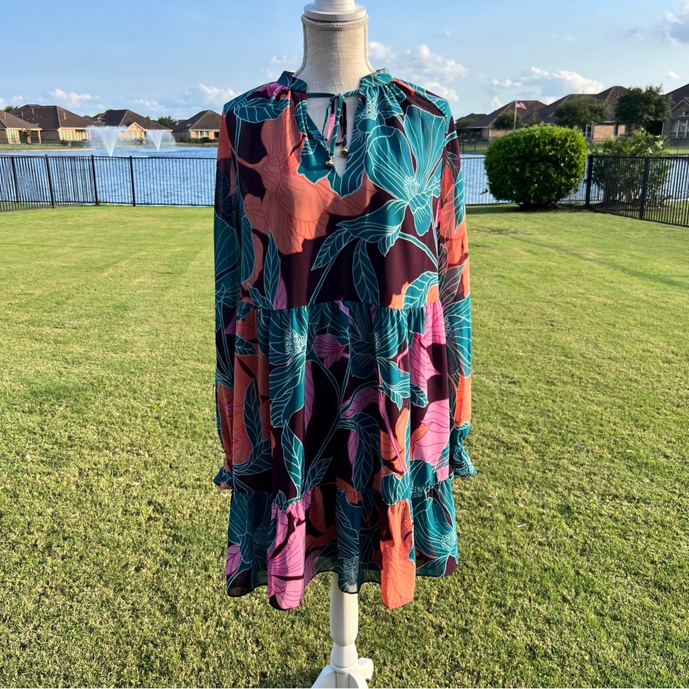 Trina Turk Rhapsodic Floral Print Women's Dress - Picture 3 of 12